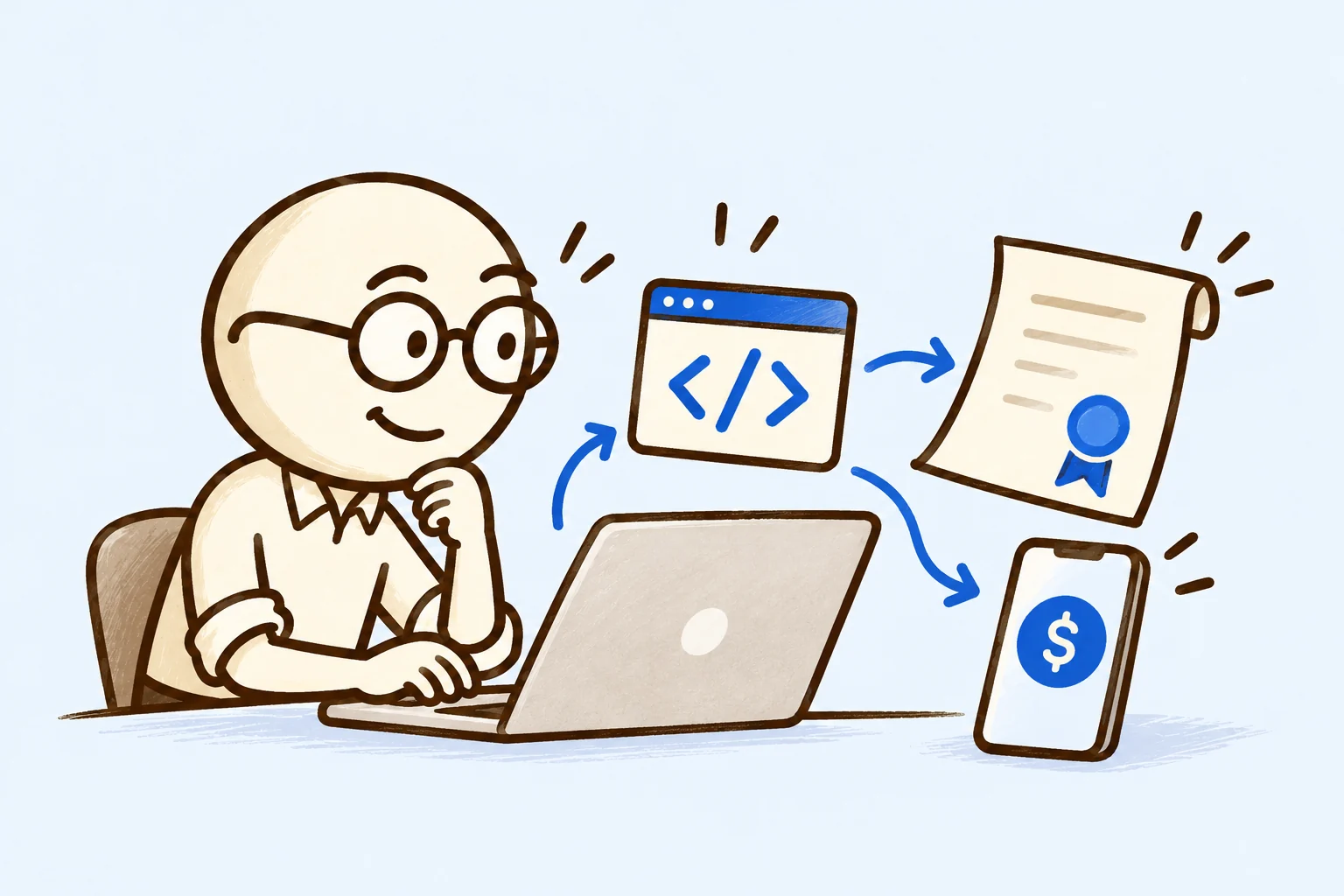 Scott illustrates digital business setup.